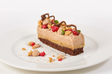 Beautiful piece of cake. An unusual dessert.