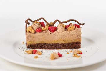 Beautiful piece of cake. An unusual dessert.