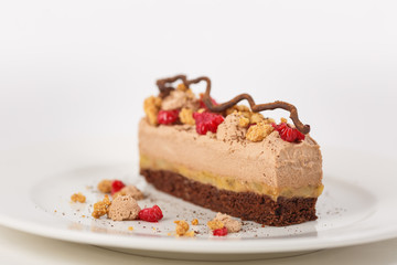 Beautiful piece of cake. An unusual dessert.
