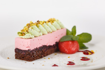 Beautiful piece of cake. An unusual dessert.