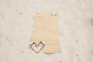 Beach scene in the Summer with Flip-Flops, Beach Mat