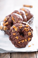 Homemade chocolate bagels