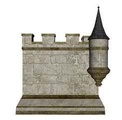 Castle wall and tower - 3D render © Elenarts