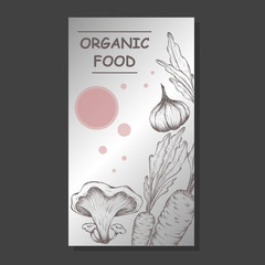 Organic food banner collection. Fresh vegetables. Vector illustration