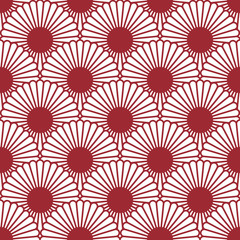 Simple Japanese style chrysanthemum seamless pattern. Traditional flower.Background can be copied without any seams.Vector endless texture.