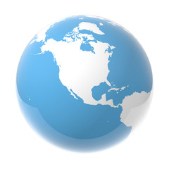 Earth World Globe, North America