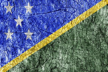 Grudge stone painted Solomon Islands flag