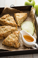 Yogurt apple scones with cider glaze