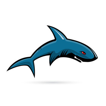 Shark mascot banner. vector illustration