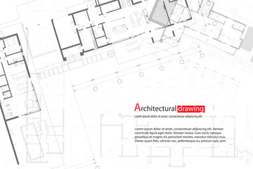Architectural drawings, sections, plan, background. The architectural theme. Working drawings