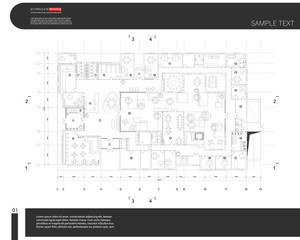 Architectural drawings, sections, plan, background. The architectural theme. Working drawings