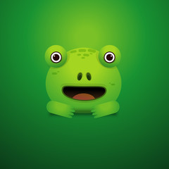 Cute green tree frog cartoon/Vector Frog Character Icon
