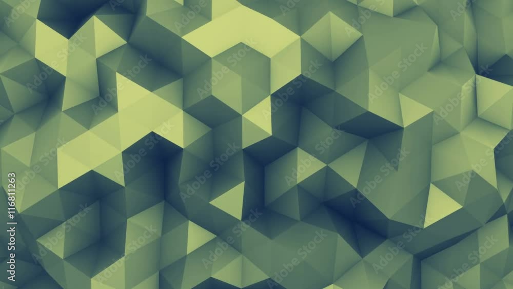 Poster polygonal chaotic surface. abstract toned background. semless loop 3d render animation. 4k uhd (3840