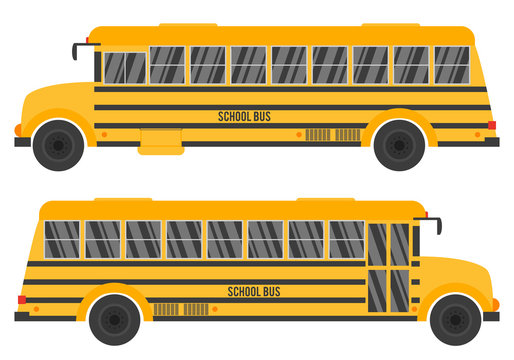 Vector illustration with yellow school bus