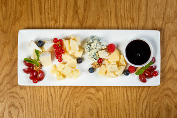 beautiful appetizer on wooden background