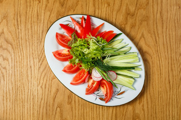beautiful appetizer on wooden background