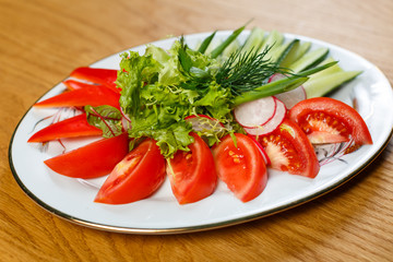 beautiful appetizer on wooden background