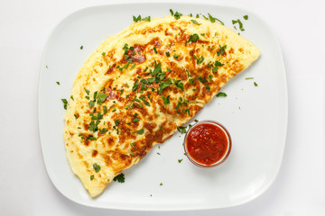Beautiful breakfast on background