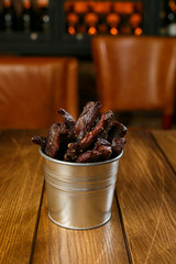 beautiful appetizer on wooden background