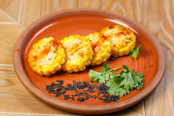 beautiful appetizer on wooden background
