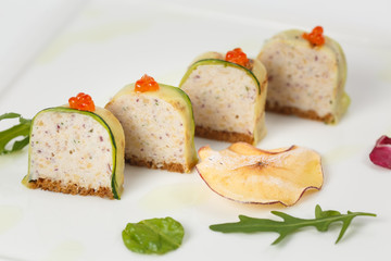 beautiful appetizer on a white background