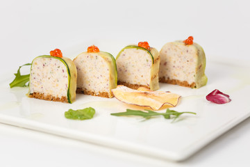 beautiful appetizer on a white background