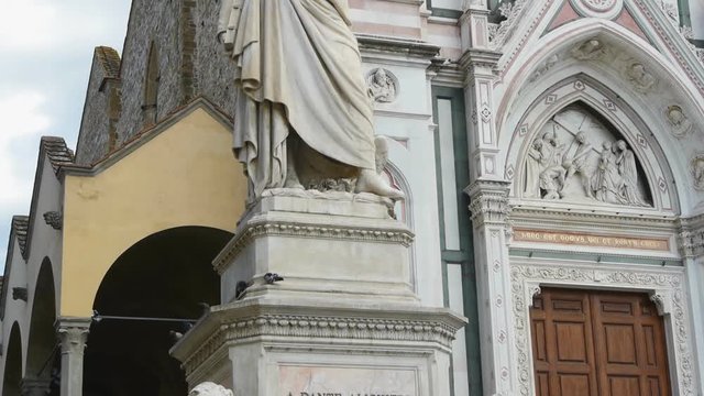 dante alighieri  renaissance writer statue tilt florence tuscany