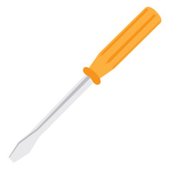 screwdriver steel orange vector illustration