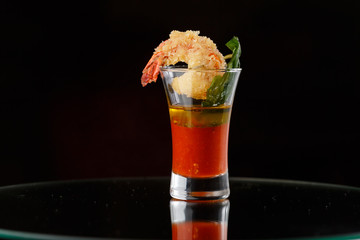 canapés for buffet on a black background
