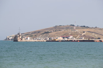 Fototapeta premium Seaport on the Black Sea in Crimea