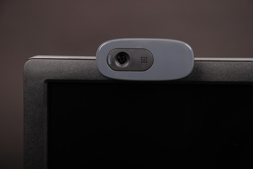 Web camera isolated on black background with soft shadow