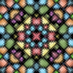 Kaleidoscopic low poly rhomb style vector mosaic background