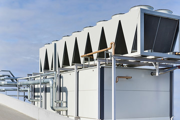 Pipes of ventilation and chillers system