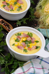 Puree soup with corn