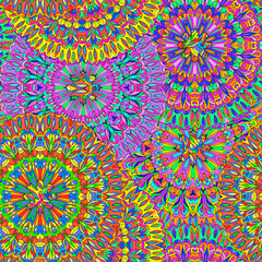 Colorful seamless pattern mandala; can be used for wallpaper; pattern fills; web page background; surface textures. Arabic, India, Islam.