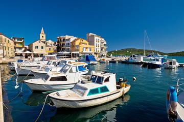 Fototapeta na wymiar Pirovac boats and harbor view