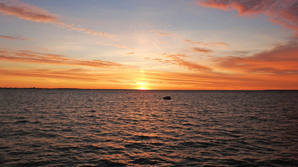 Sunset in Tallinn city.