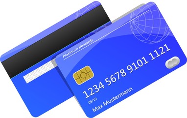 Kreditkarte Vorderseite und Rückseite