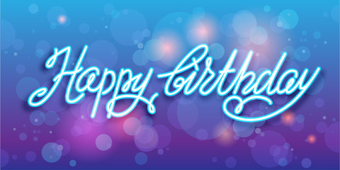 Happy birthday handwriting vector background