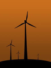Fototapeta premium Windrad Silhouette