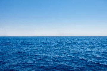 Fotobehang Background of sparkling sea water on a bright sunny day. Sea and sky © nikodash