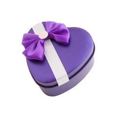 Gift box shape heart with a bow