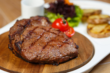 steak with garnish

