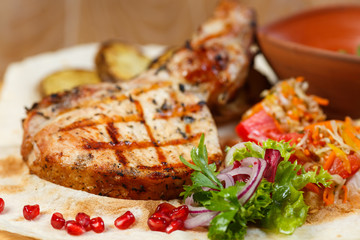 entrecote steak with garnish