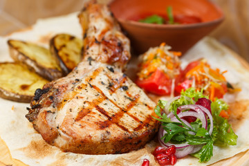 entrecote steak with garnish