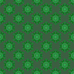 Creative Ornamental Seamless Green Pattern. Geometric Decorative Background