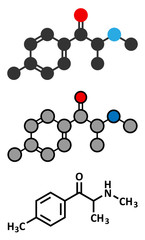 Mephedrone stimulant drug molecule. Synthetic designer drug.