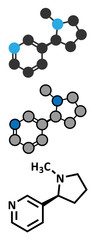 Nicotine tobacco stimulant molecule. 