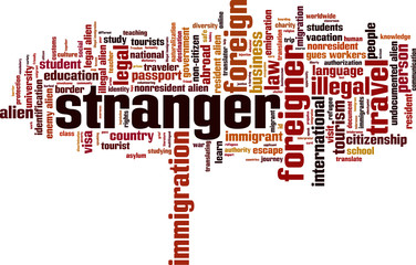 Stranger word cloud concept. Vector illustration