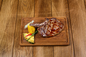 steak with garnish
